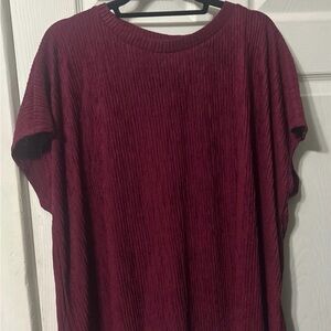 SHEIN Curve Wine Ribbed Top